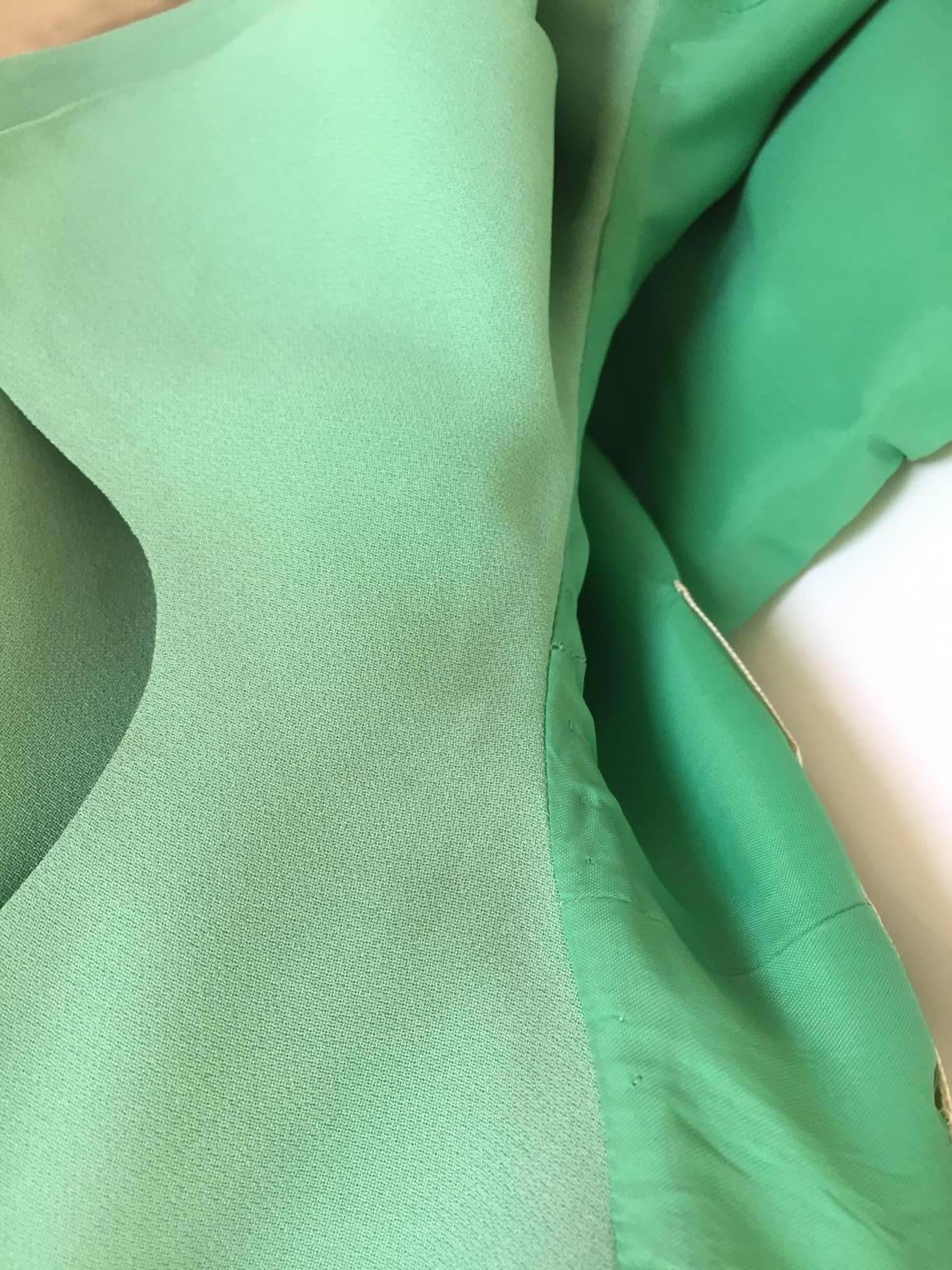 Donald Brooks Seafoam Green Silk Dress, 1960s  In Good Condition For Sale In Beverly Hills, CA