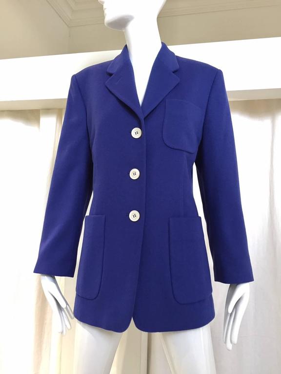 JIL SANDER blue cashmere jacket For Sale at 1stDibs