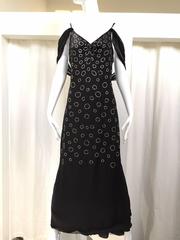 1930s Black and silver rhinestones  evening gown
