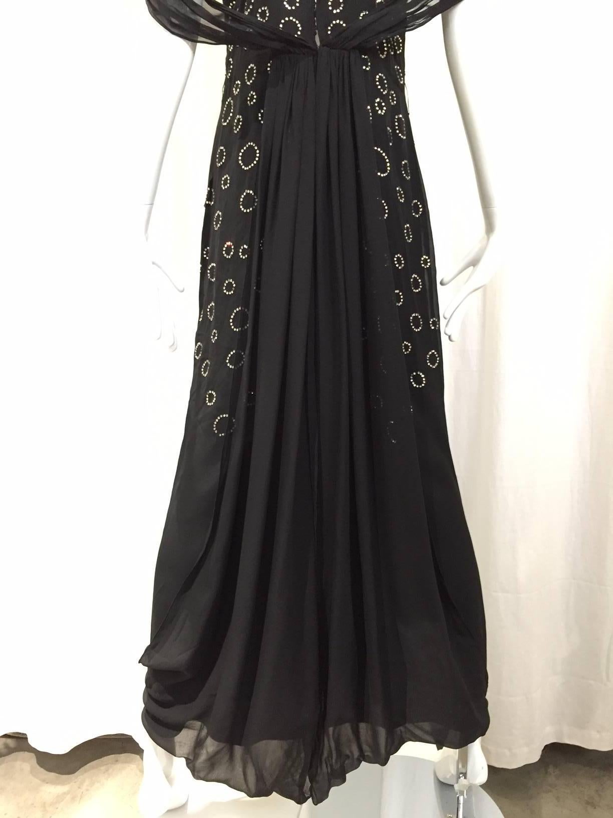 strass noirs et argentés des années 1930  Robe de soirée Pour femmes en vente