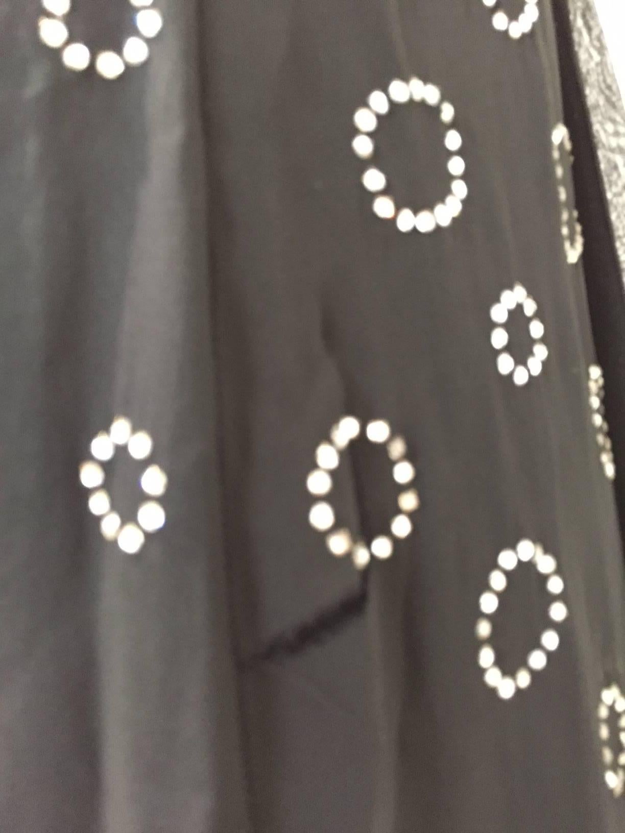 1930s Black and silver rhinestones  evening gown In Good Condition For Sale In Beverly Hills, CA