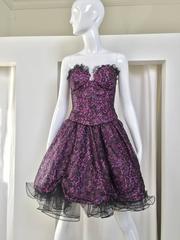 80s Vicky Tiel lace bustier top and skirt set