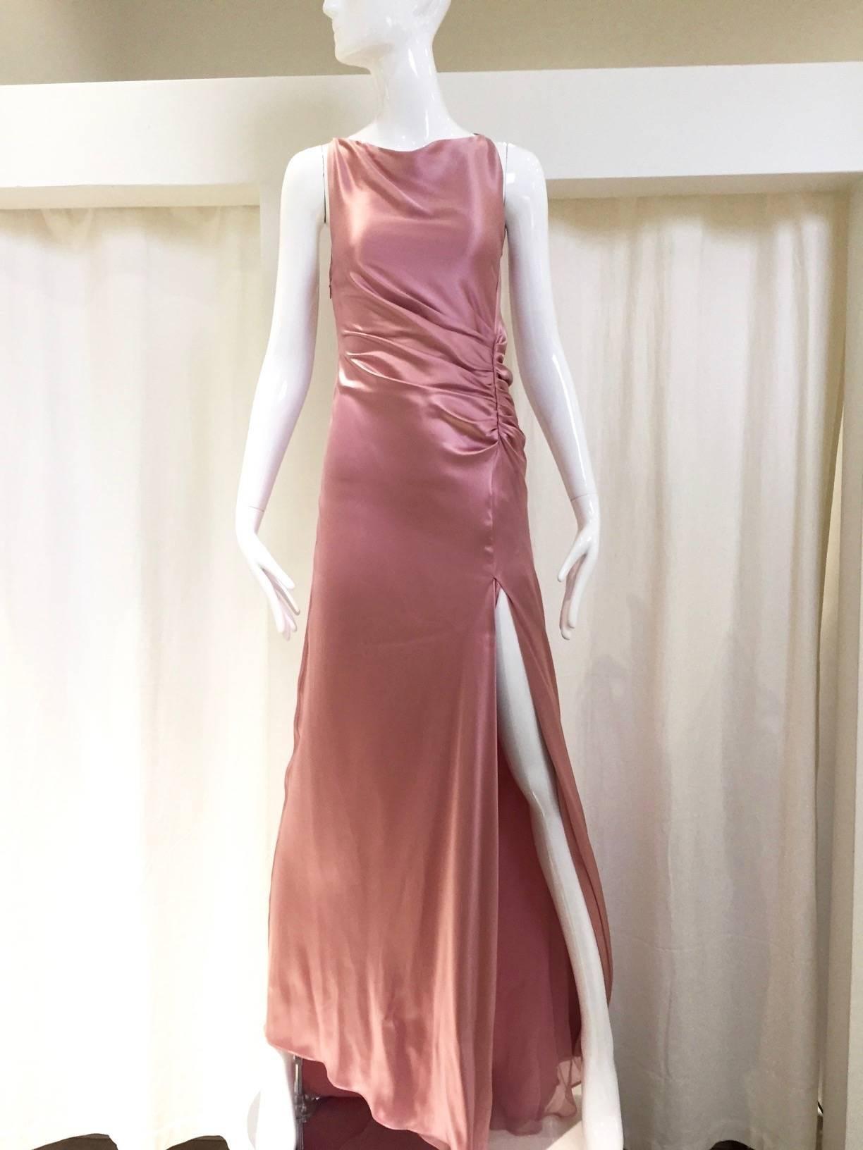 Gucci by Tom Ford pink mauve silk gown 1