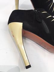 ALAIA black and creme suede ankle boots
