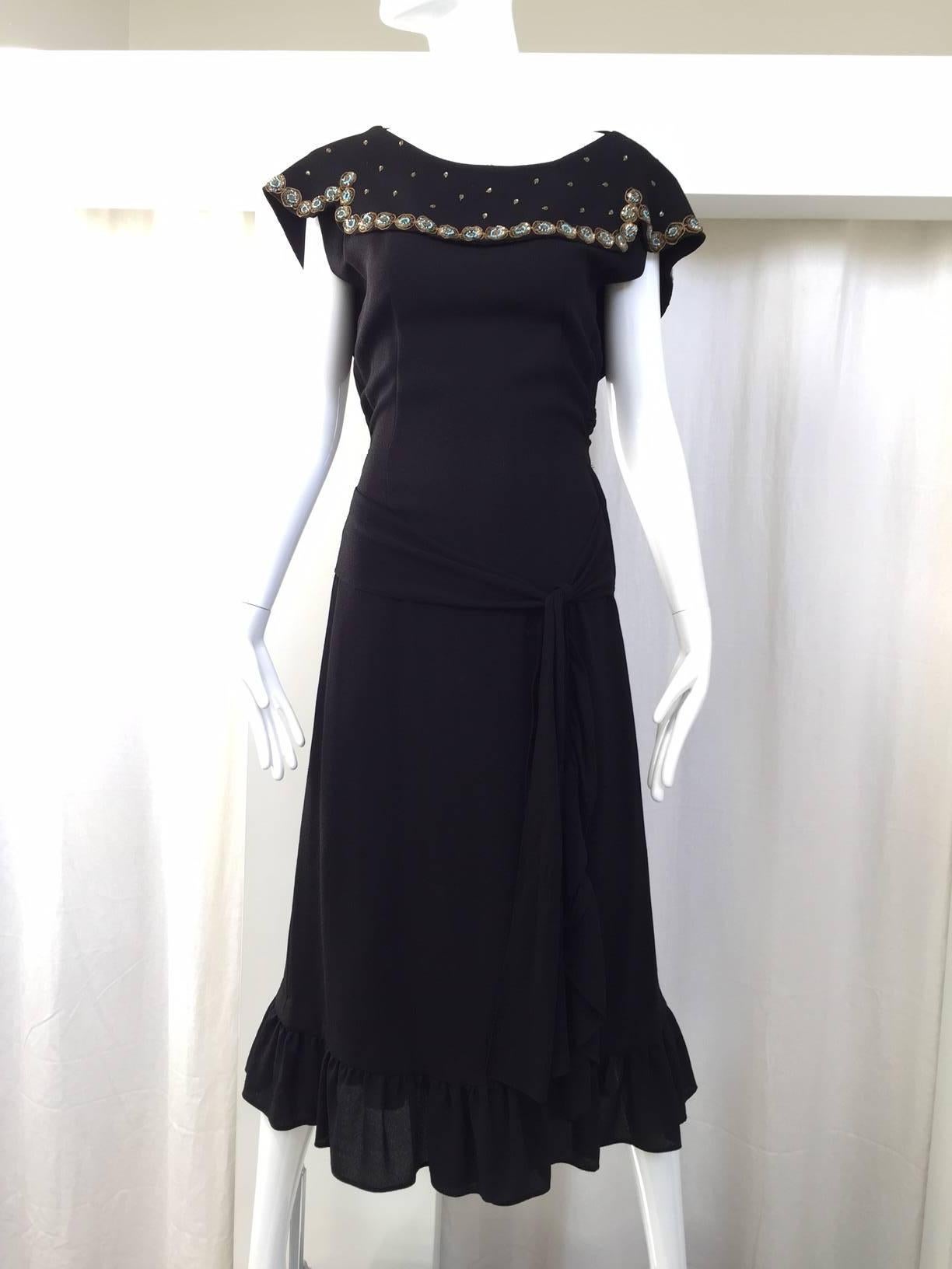 Women's 1930s black cocktail dress