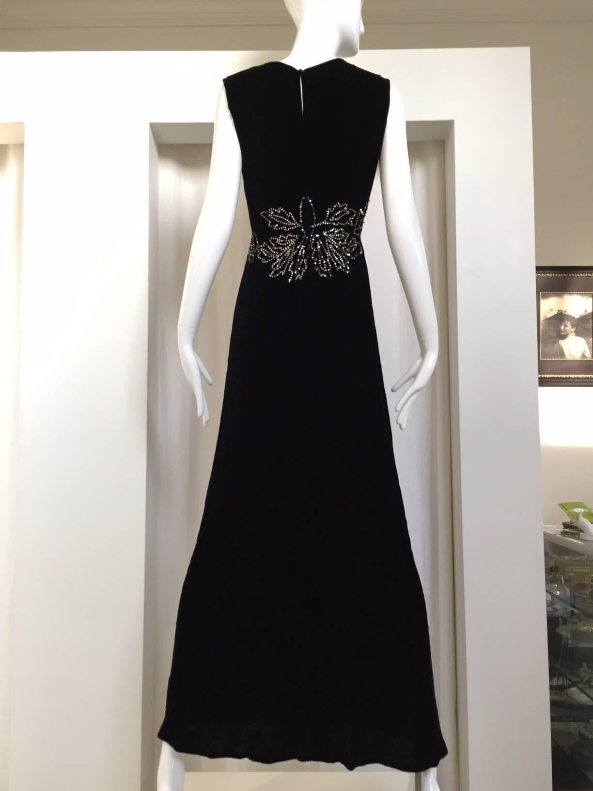 1930s Black Velvet gown with bolero jacket In Good Condition In Beverly Hills, CA