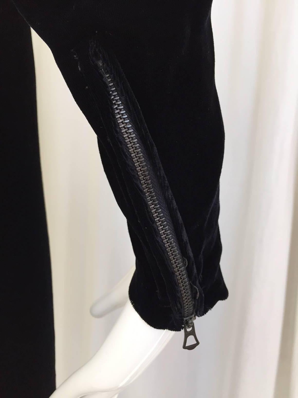 1940s Black Velvet gown with sequins applique 1