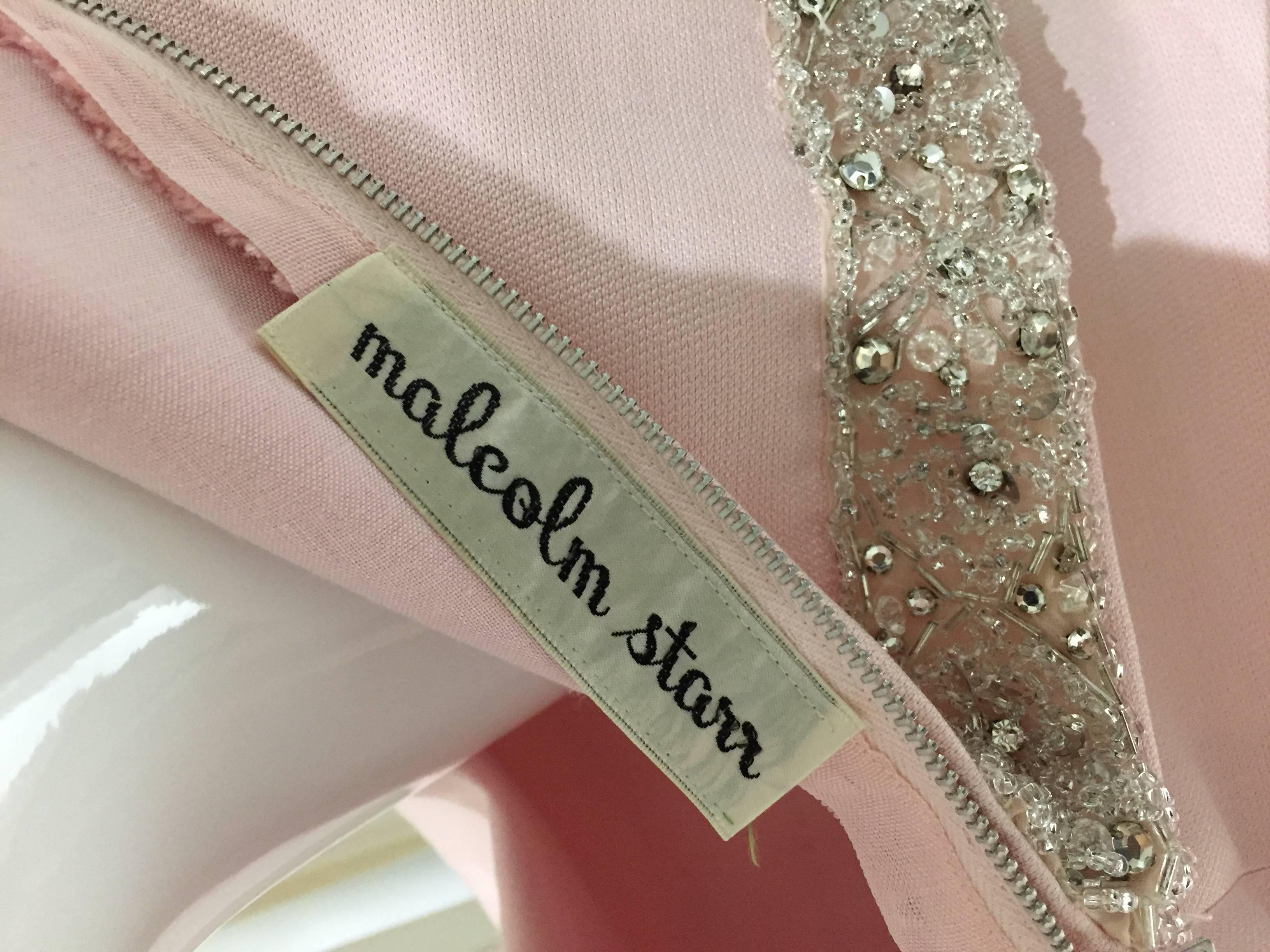 Vintage 1960s Malcolm Starr Light Pink Sleeveles Silk Shift Dress For Sale 1