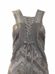 Vintage JOHN GALLIANO Black Silk Jacquard Gown
