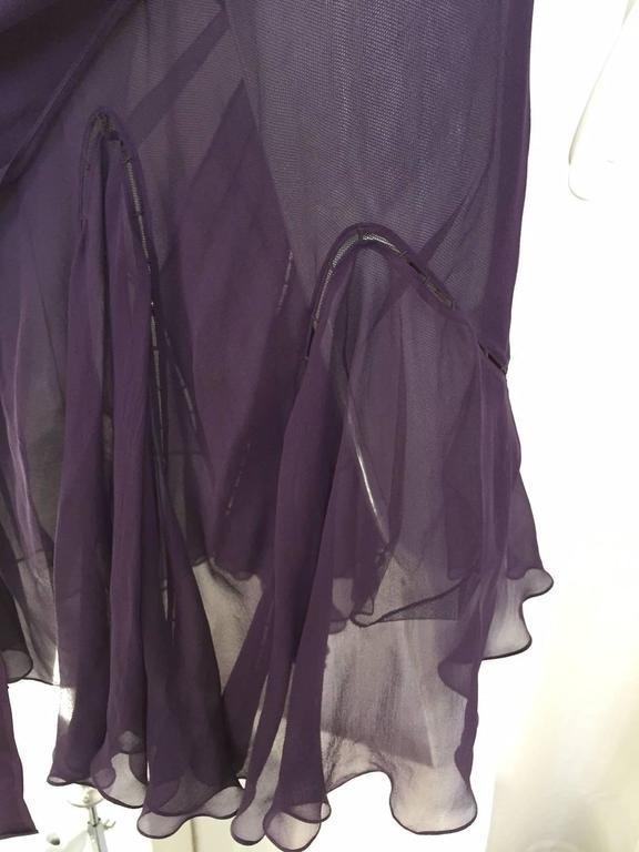 Tom Ford Aubergine silk chiffon wrap dress at 1stDibs
