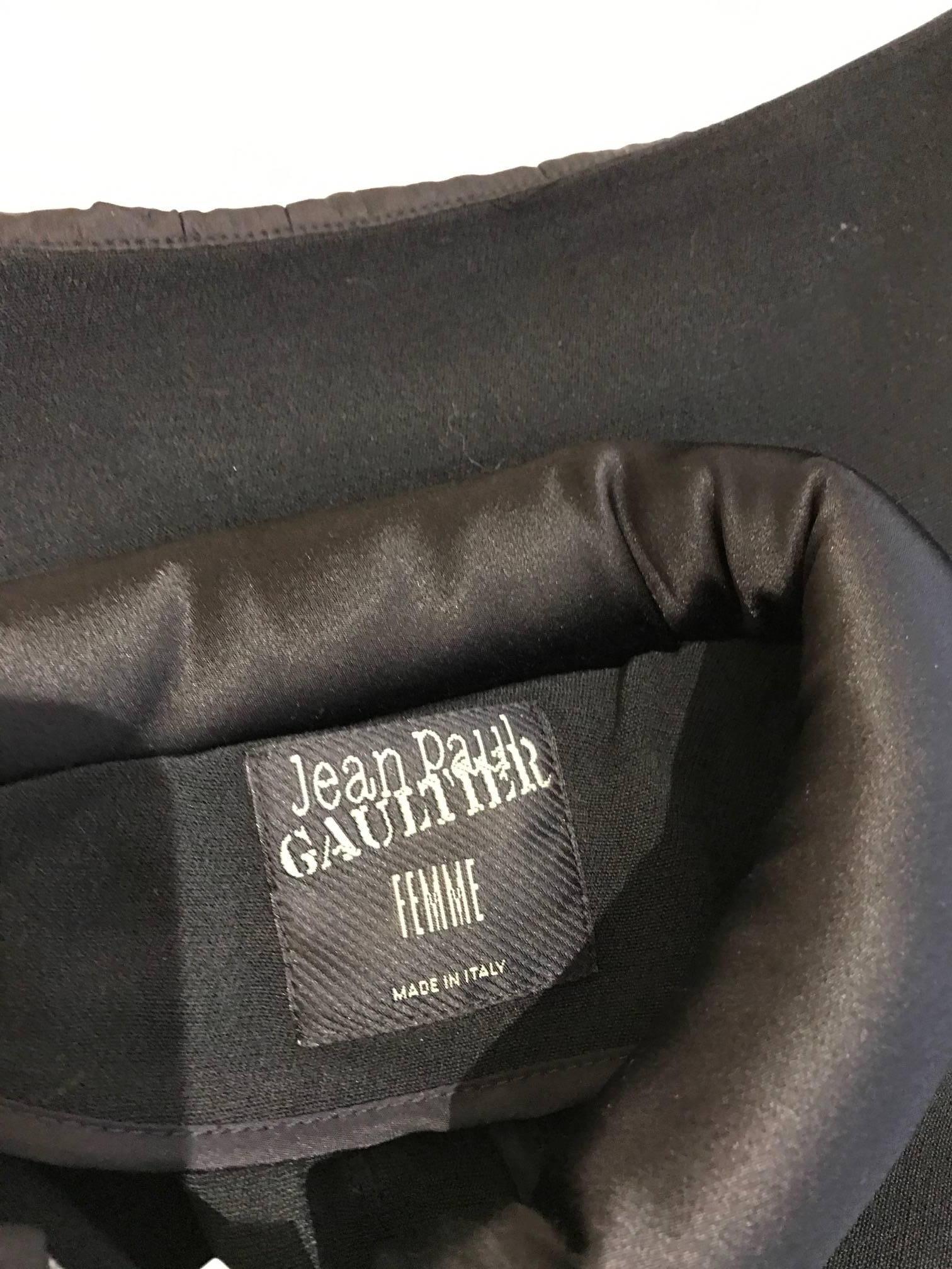 Women's 90s Jean Paul Gaultier black tube jacket and skirt set