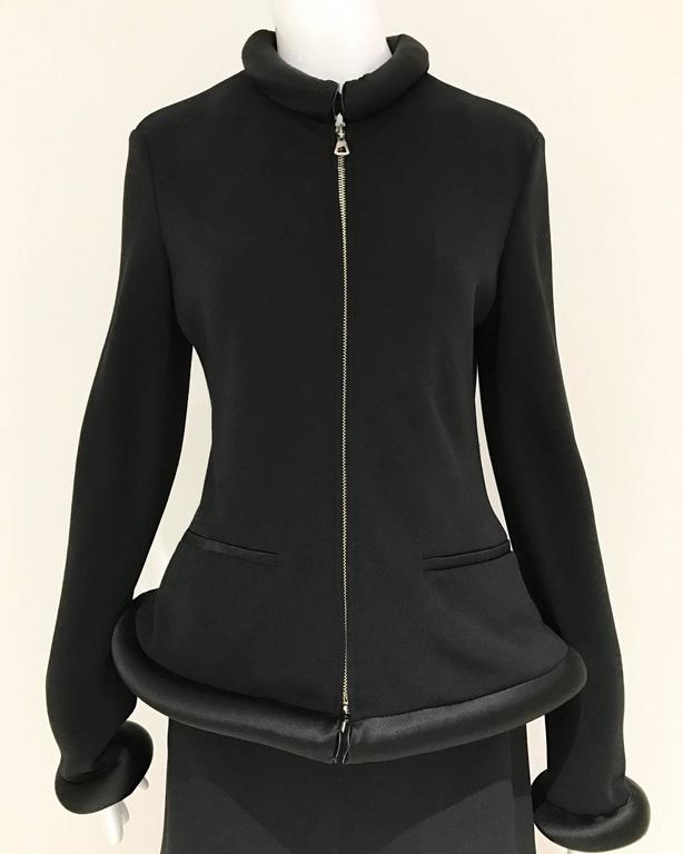 90s Jean Paul Gaultier black tube jacket and skirt set at 1stDibs