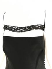 1990s CHRISTIAN DIOR Black Silk Spaghetti Strap Slip Dress