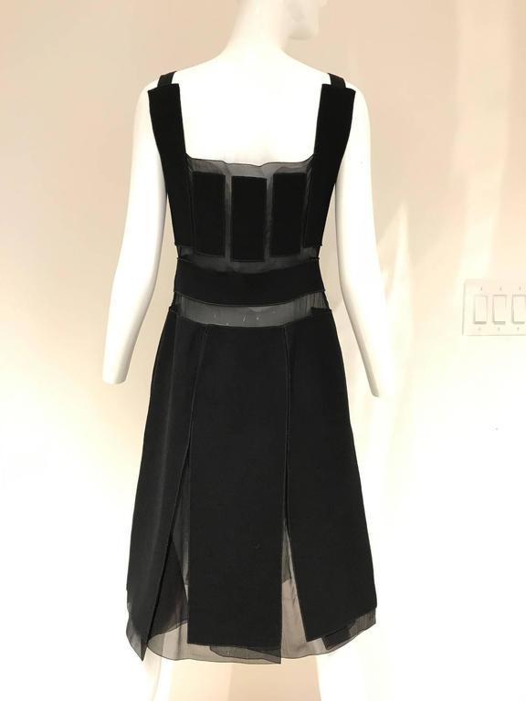 white christmas dresses Prada Black Cutout Patent Trim Dress, 1990s – Basha Gold