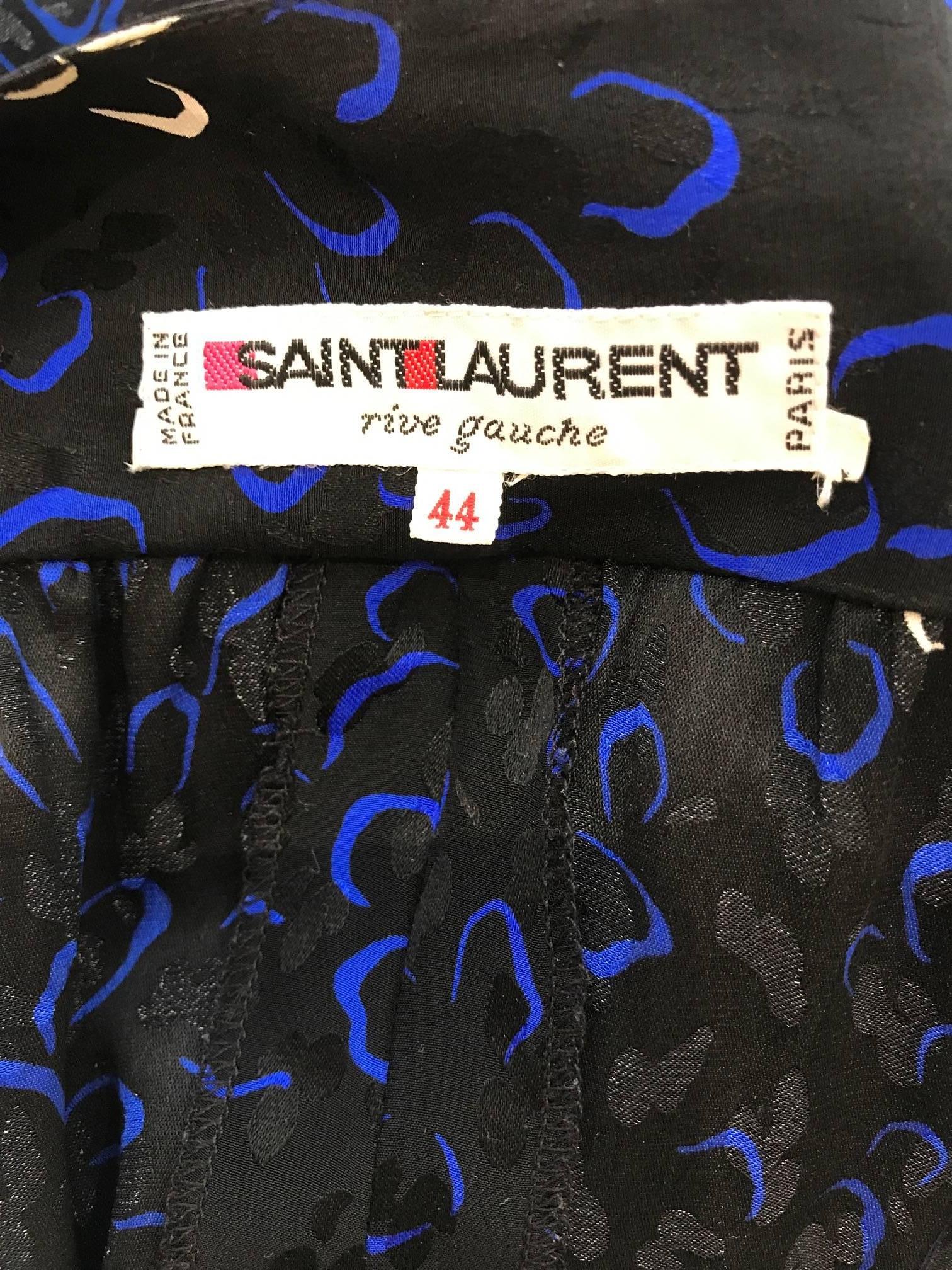 blue silk yves saint laurent wrap dress