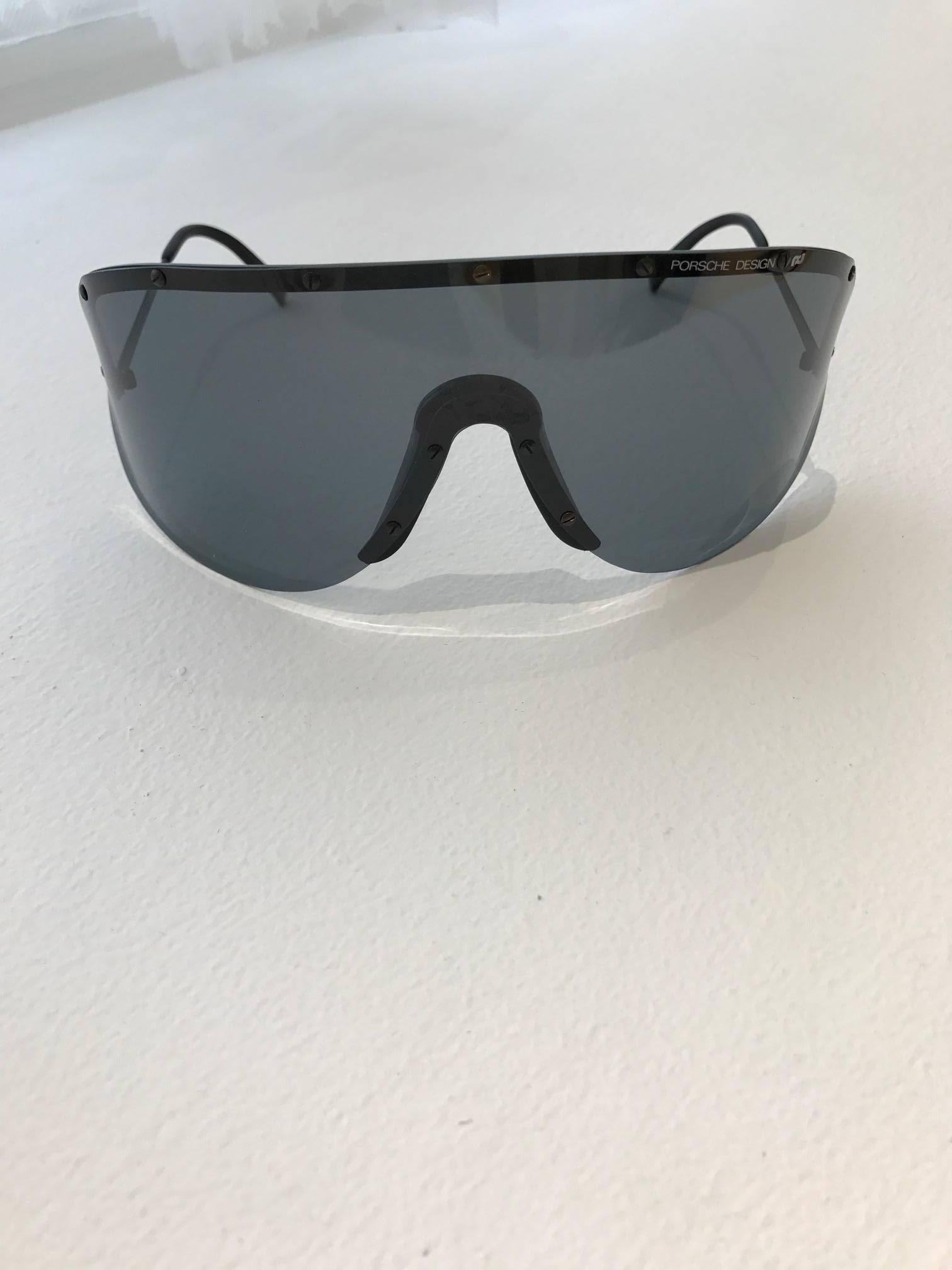 Black  1970s  Porsche Oversized Sunglasses 
