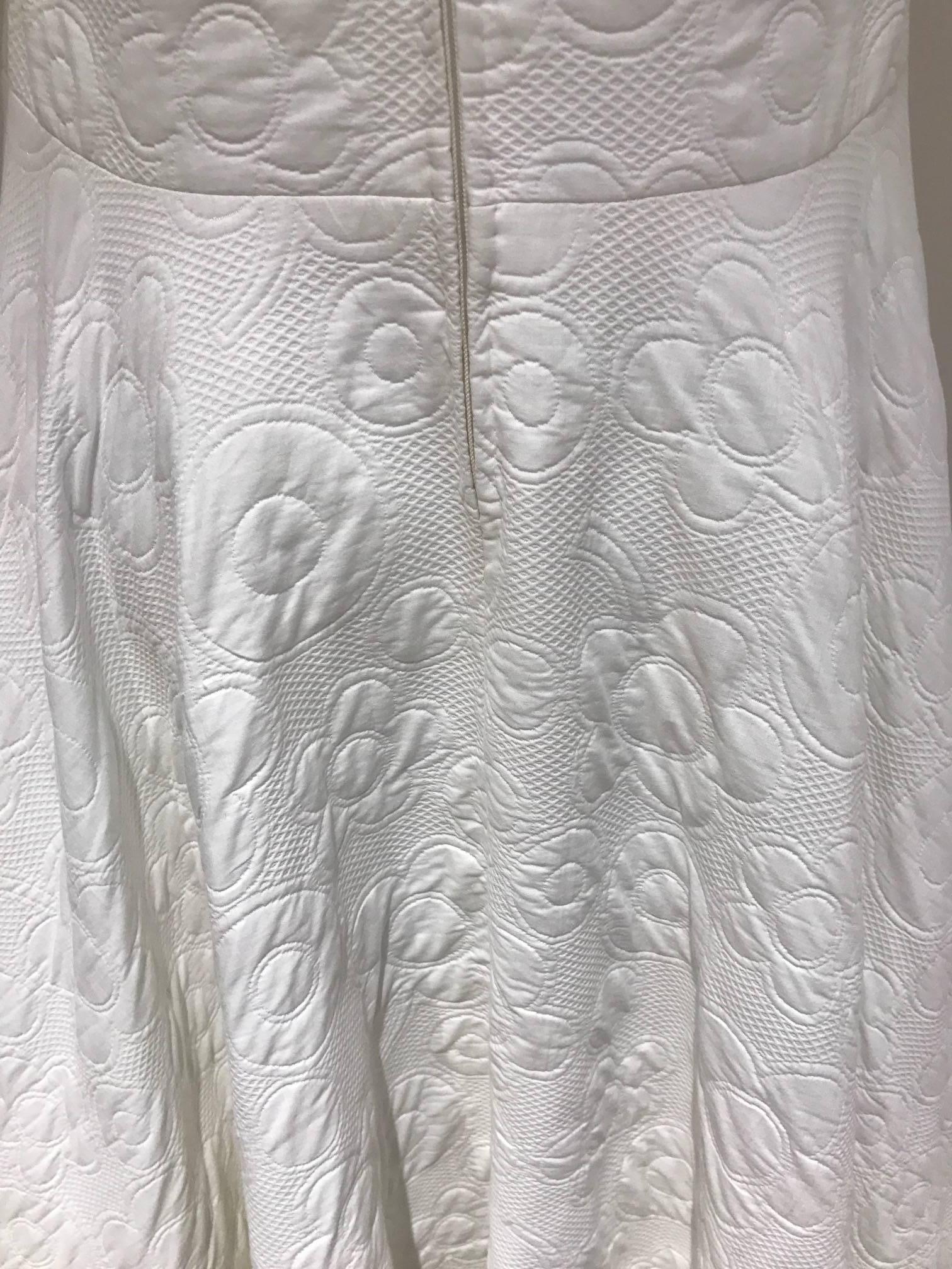 Women's 1970s Geoffrey Beene white cotton pique maxi dress