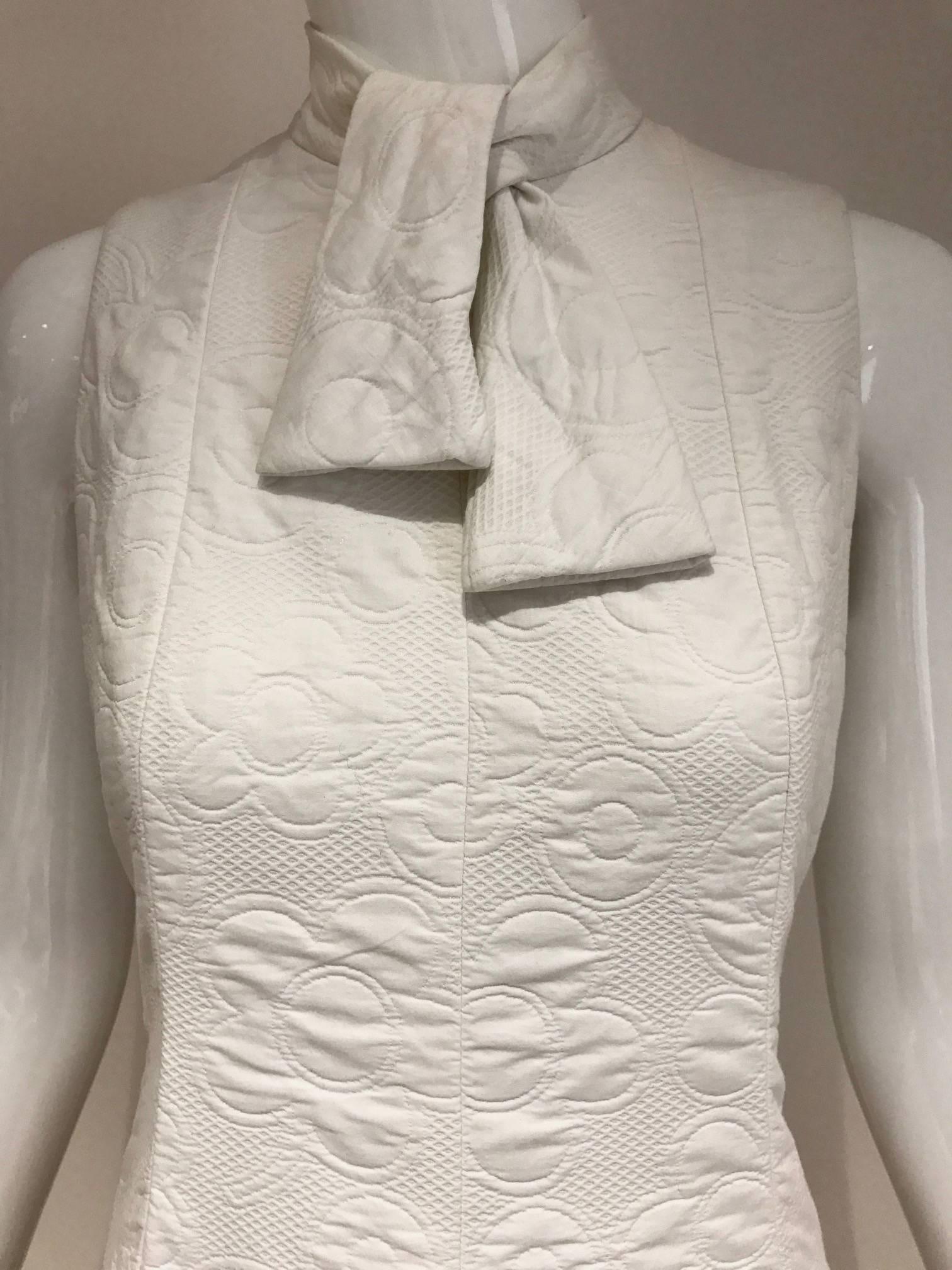 Vintage 1970s Geoffrey Beene white cotton piqué sleeveless maxi cotton dress
Measurement: 
Bust: 34” -36”/ Waist: 30” / Dress Length: 55 inches