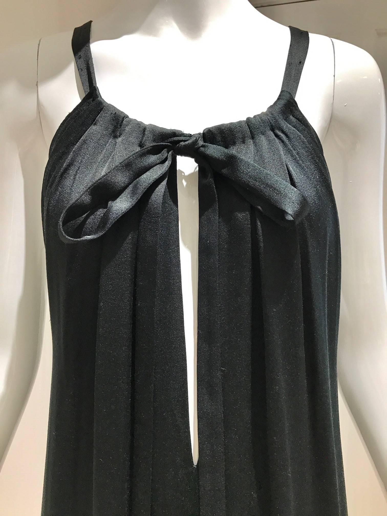 Vintage Yves saint laurent couture black silk dress In Good Condition In Beverly Hills, CA