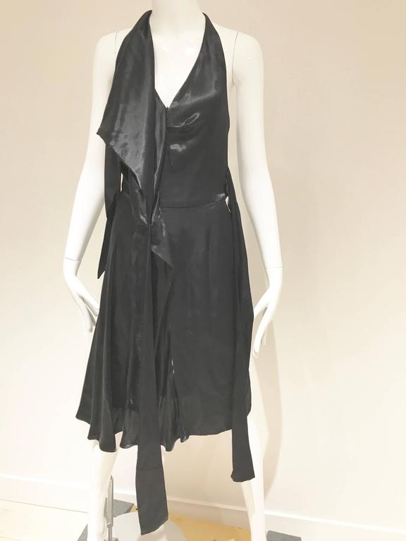 Vintage VIVIENNE WESTWOOD 1990s Black Silk Halter Wrap Dress For Sale ...