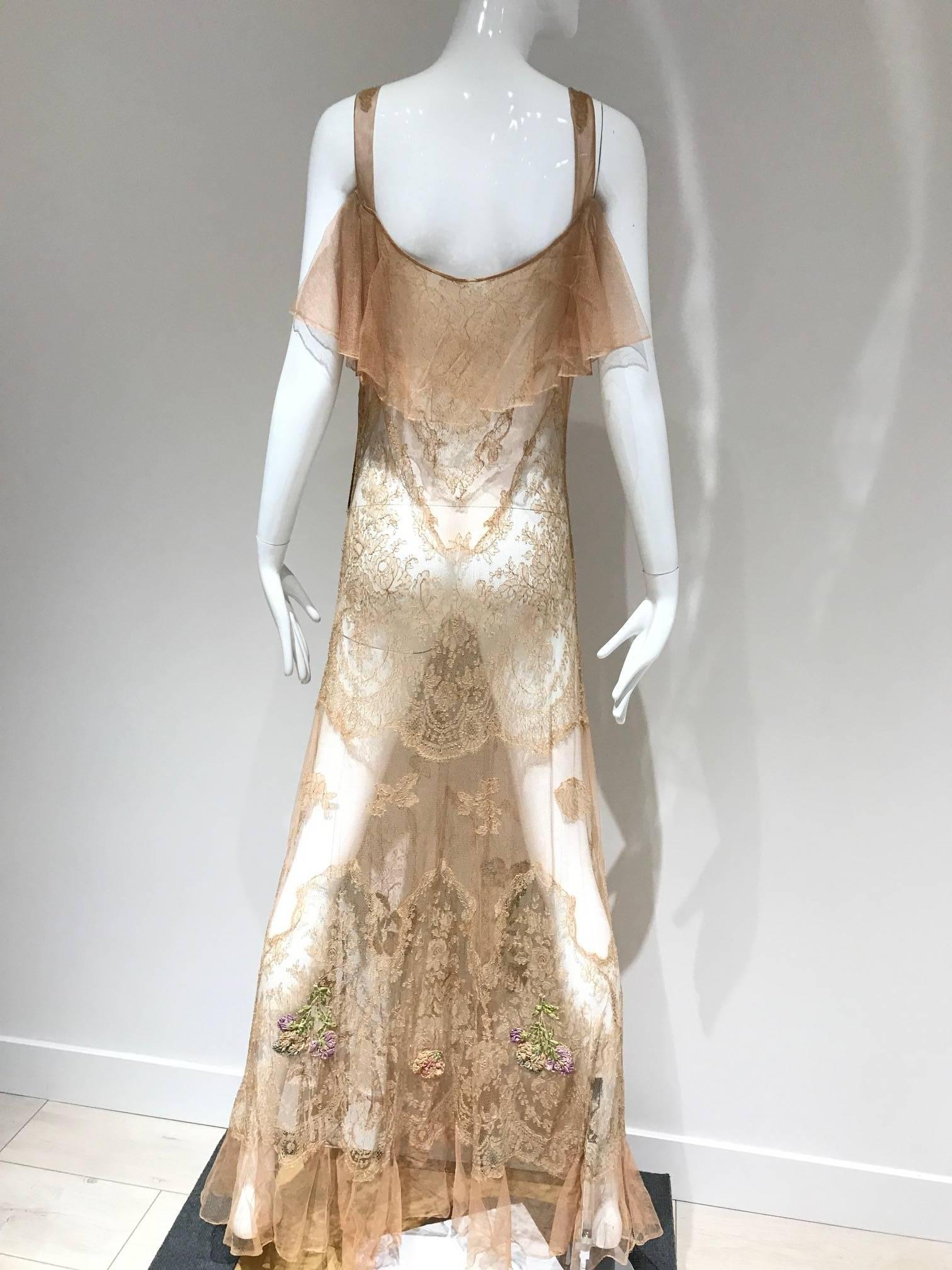 light brown lace dress