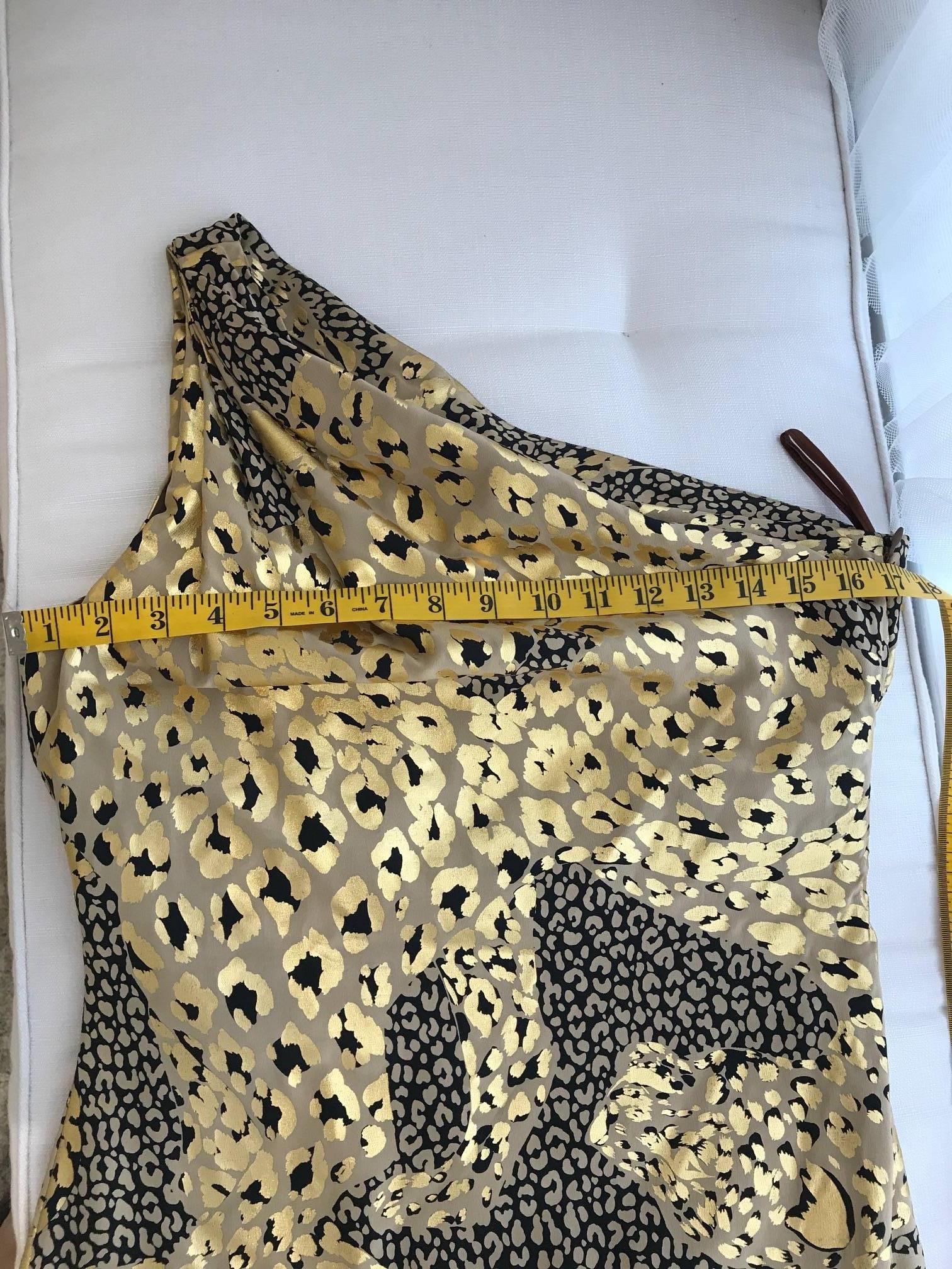 Women's Yves Saint Laurent Vintage gold Leopard print metallic silk gown, 1990s