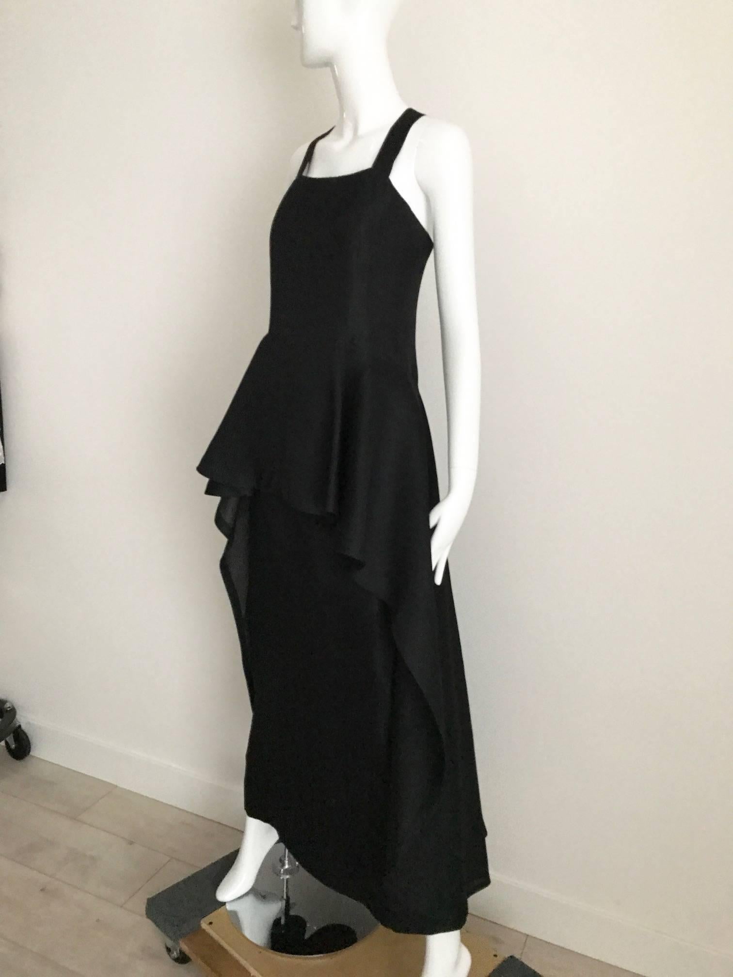 Givenchy black silk organza gown, 1970s  In Excellent Condition In Beverly Hills, CA