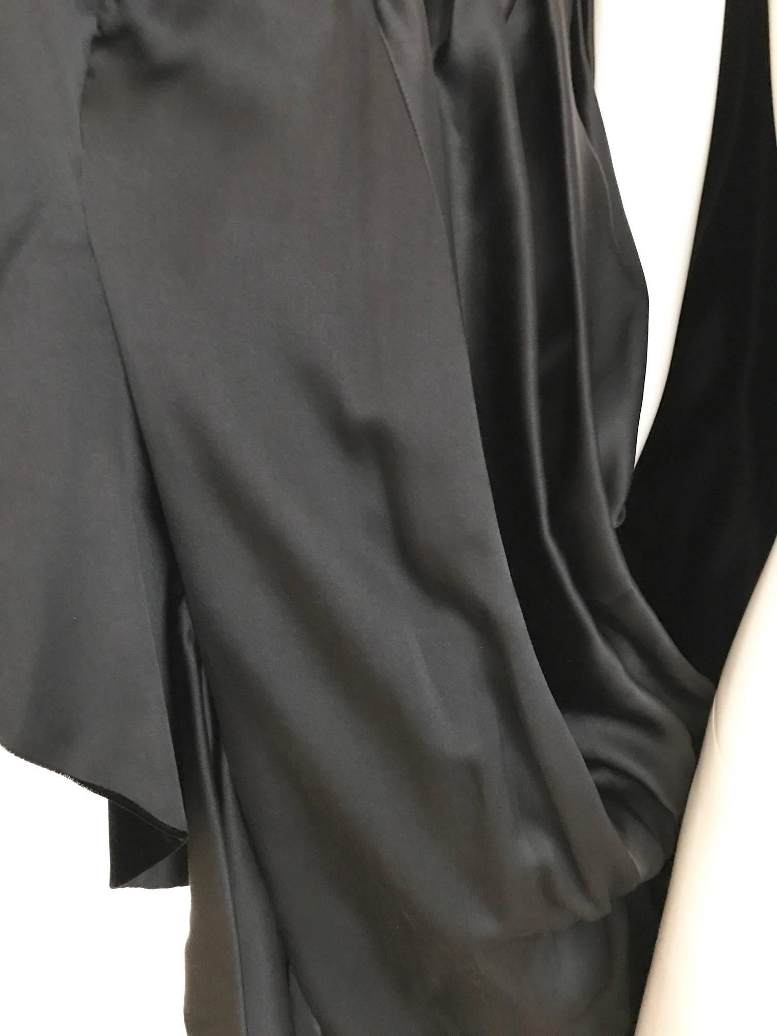 Vintage Yves Saint Laurent black  silk velvet evening coat  1