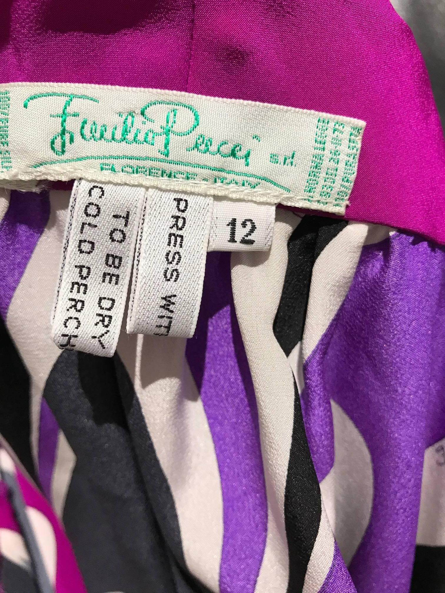 Emilio Pucci - Robe tunique courte en soie imprimée Mod multicolore éclatant, vintage Pour femmes en vente