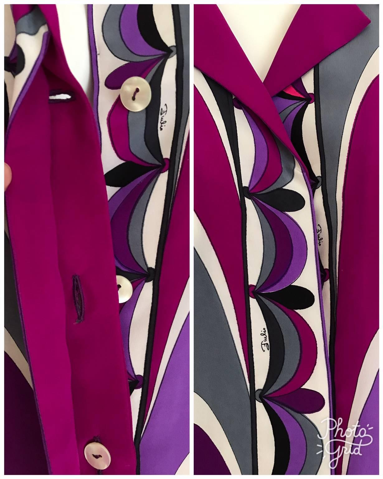 Emilio Pucci - Robe tunique courte en soie imprimée Mod multicolore éclatant, vintage en vente 3