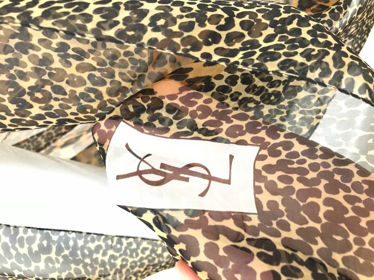 1980s Yves Saint Laurent Leopard Print Large Silk Scarf at 1stDibs ...