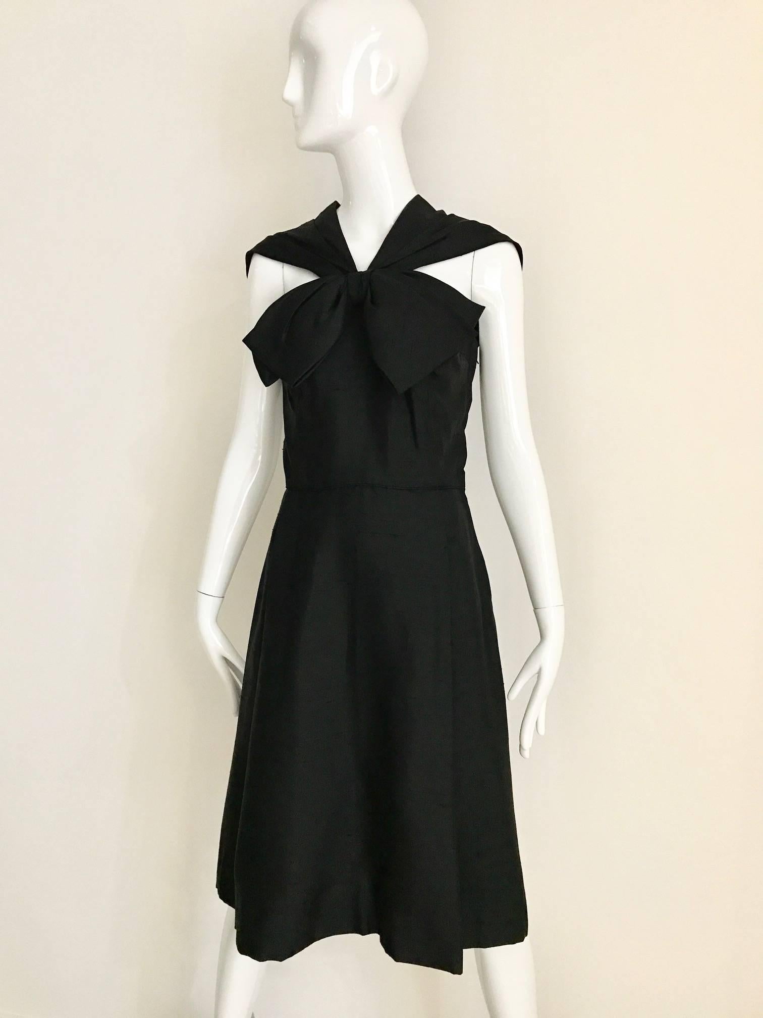 black dress with big bow