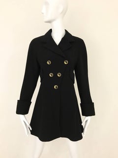 Vintage Gianni Versace Couture Black Peacoat Jacket