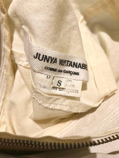 JUNYA WATANABE Creme Deconstructed Cotton Blouse with Asymetrical zipper collar