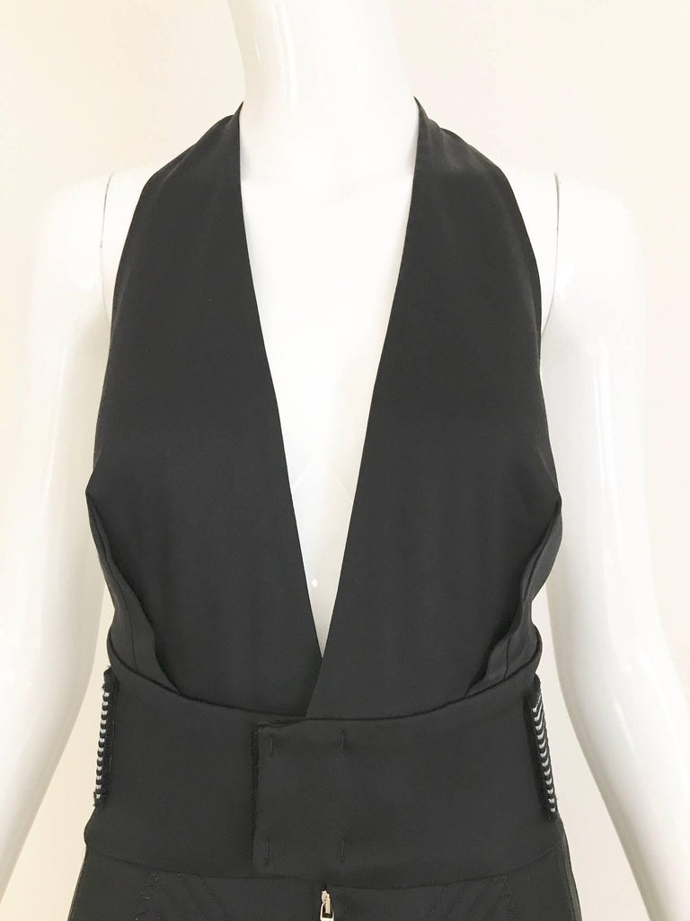 Vintage JEAN PAUL GAULTIER Black V Neck Fitted Dress For Sale at ...