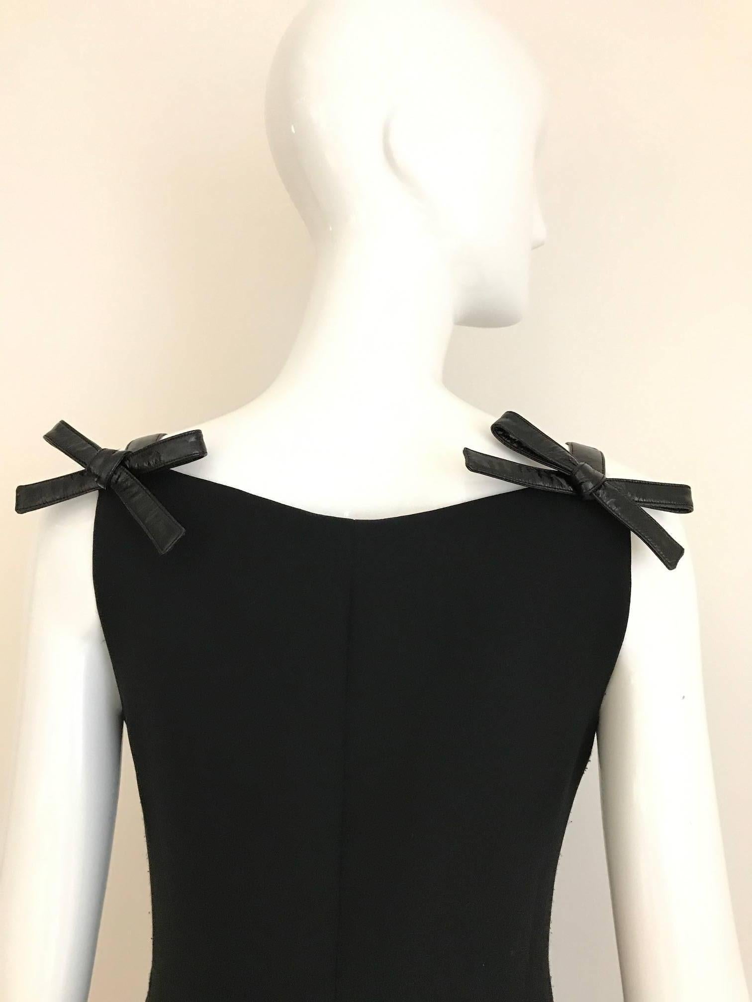 Women's Courreges Vintage Black Maxi Dress with Bows,  1960s