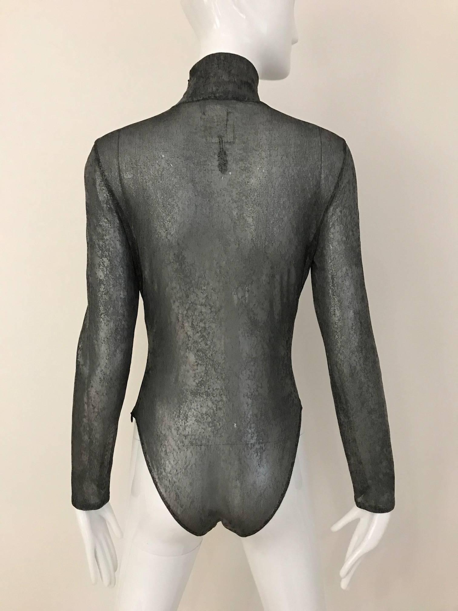 silver metallic bodysuit