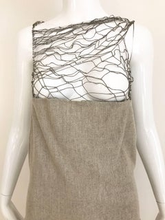 Narciso Rodriguez Graues Kaschmir-Gitterkleid mit Ausschnitt