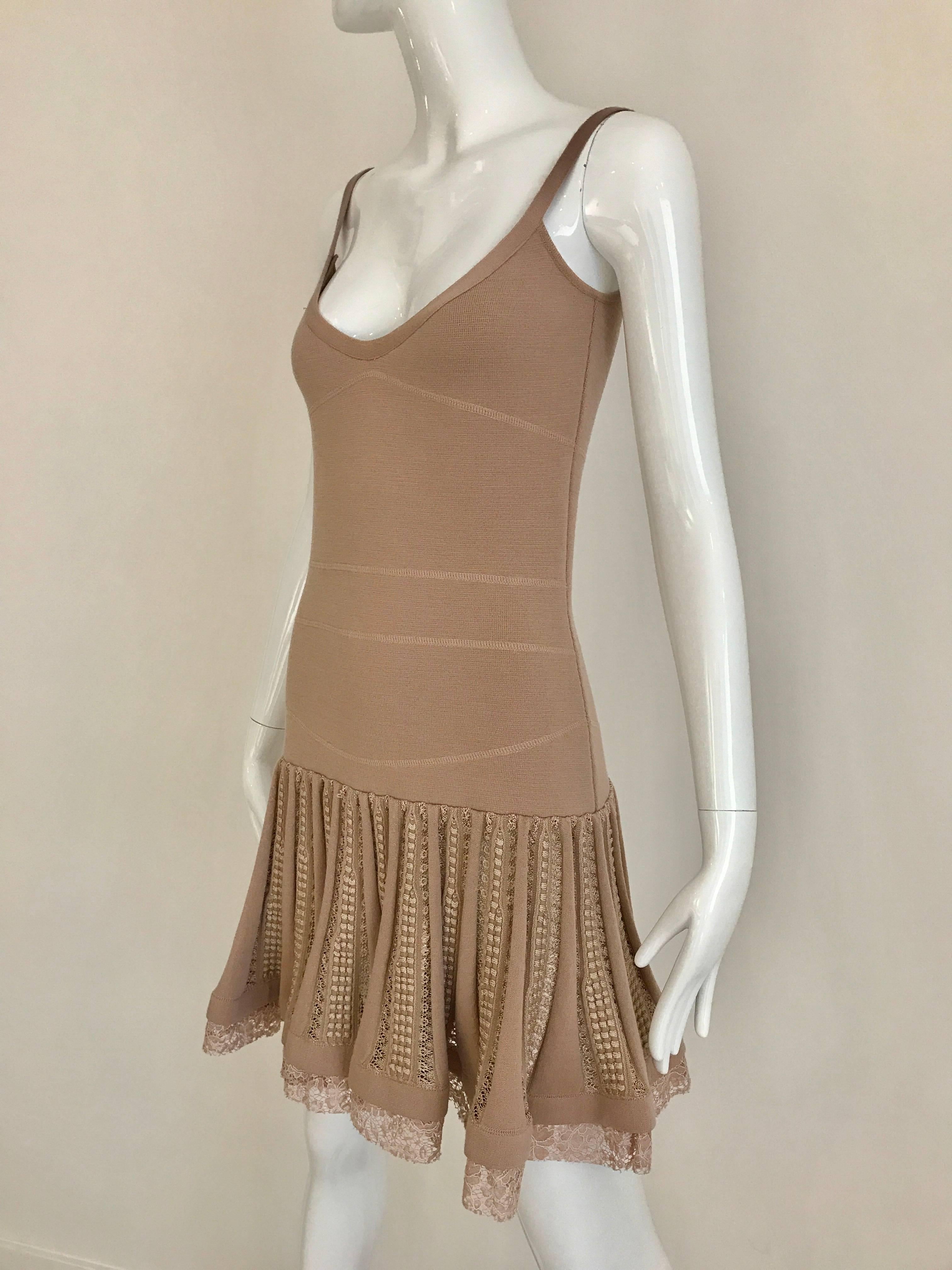 Purple No.21 Alessandro Dell'Acqua Light Mauve Pink Knit Spaghetti Strap Summer Dress For Sale