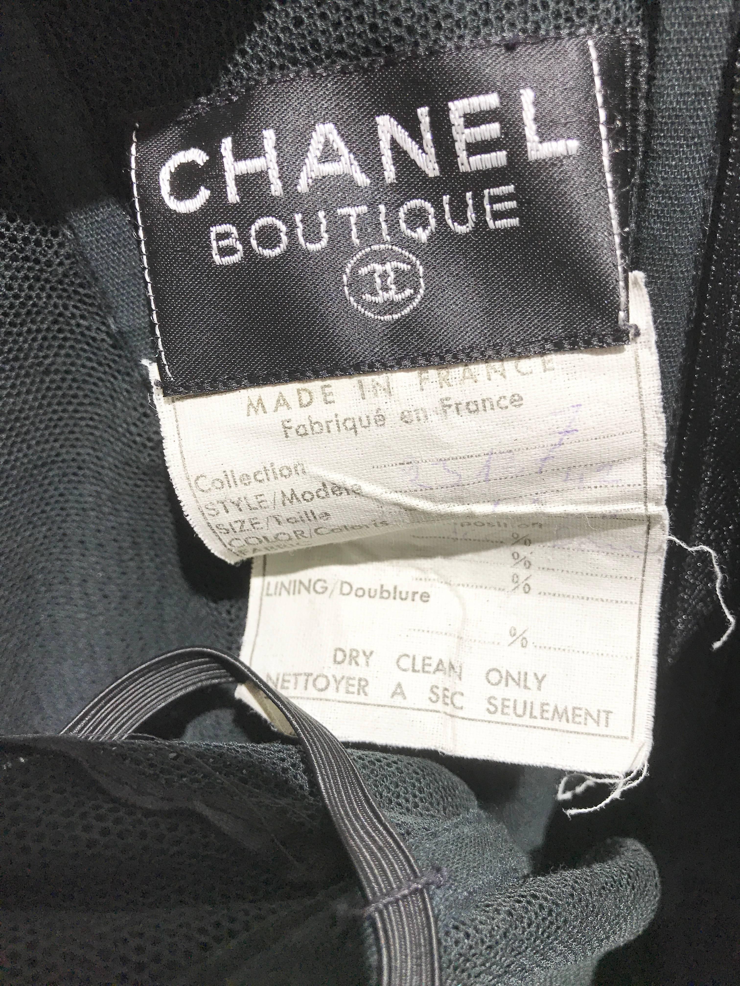 Vintage CHANEL Black Strapless Silk Gown With Cascading Ribbon In Excellent Condition In Beverly Hills, CA