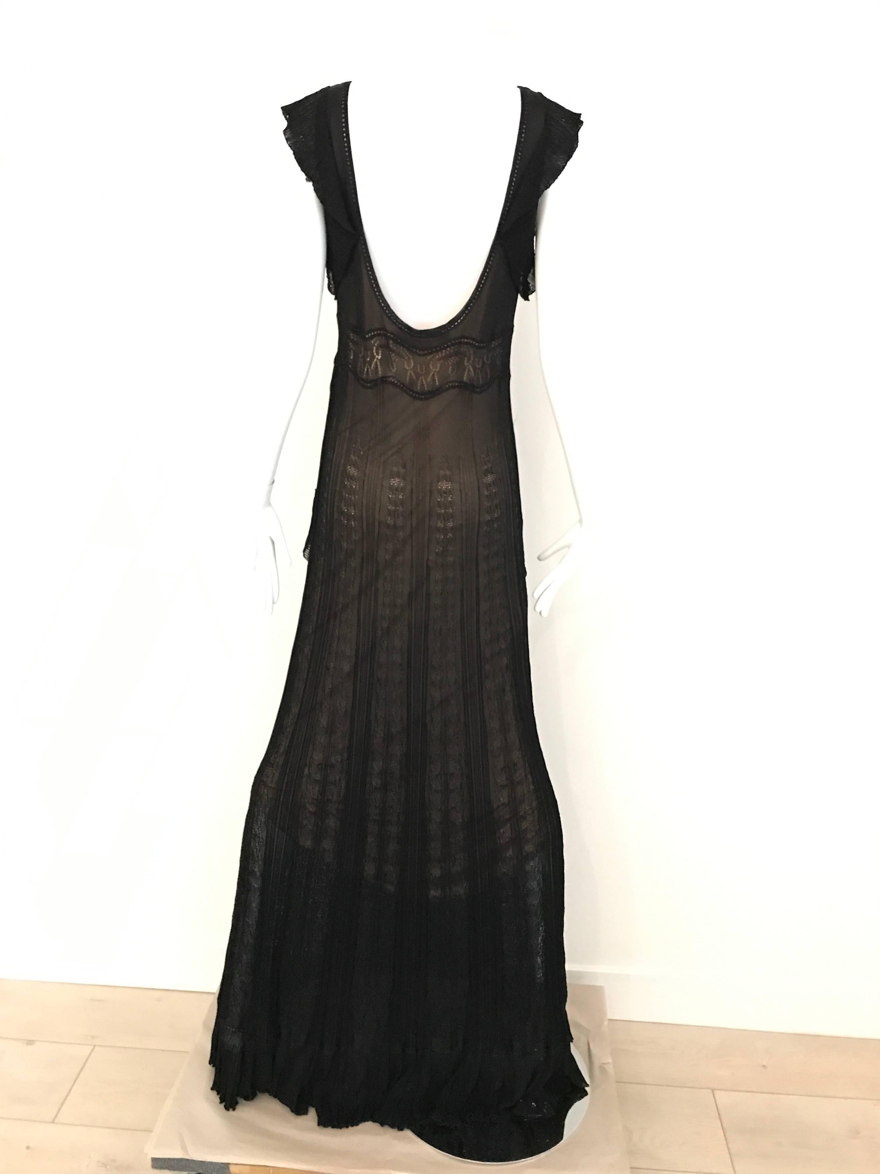 1990s Christian Lacroix Black Knit Maxi Dress In Good Condition For Sale In Beverly Hills, CA