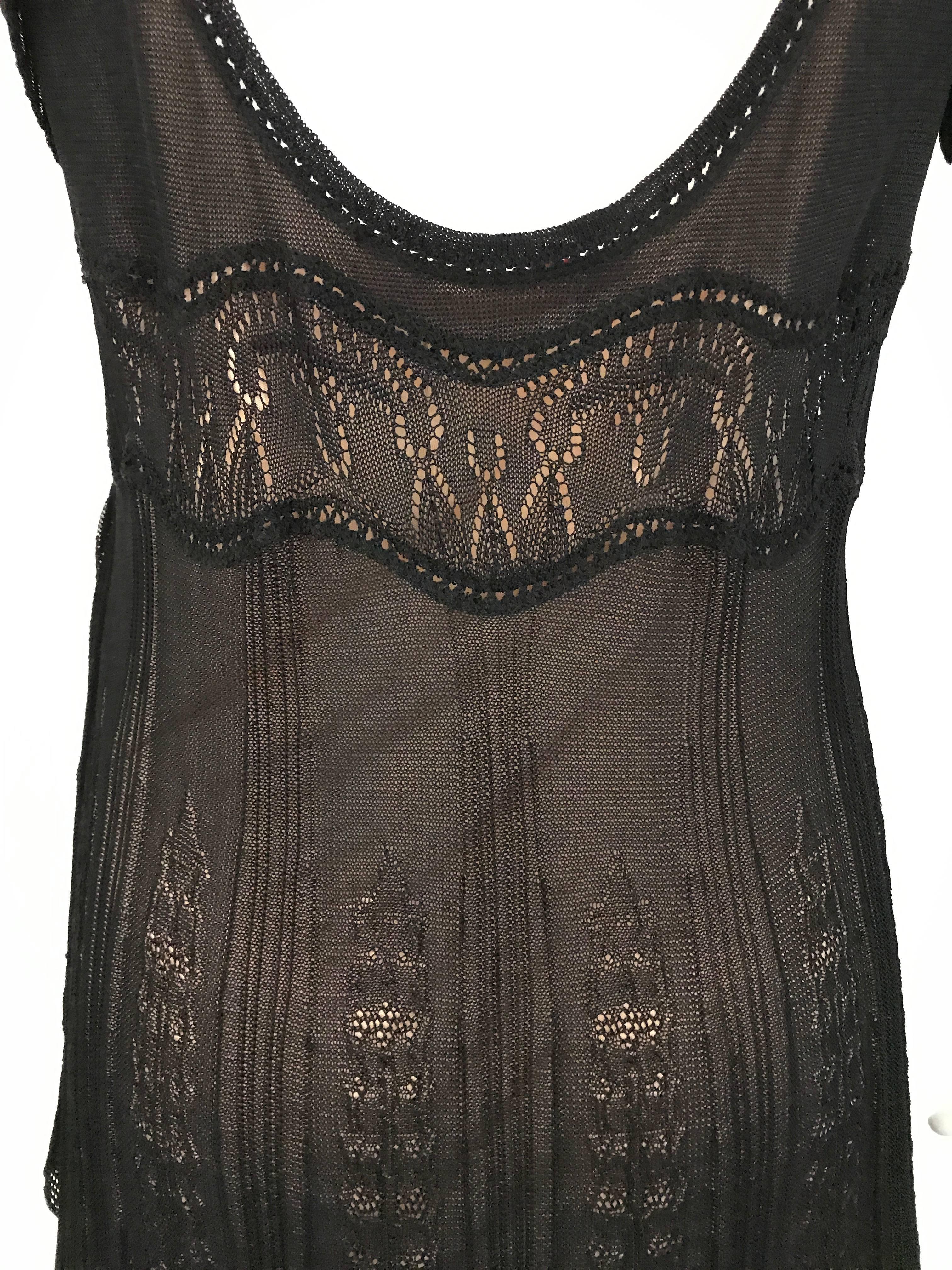 1990s Christian Lacroix Black Knit Maxi Dress For Sale 1