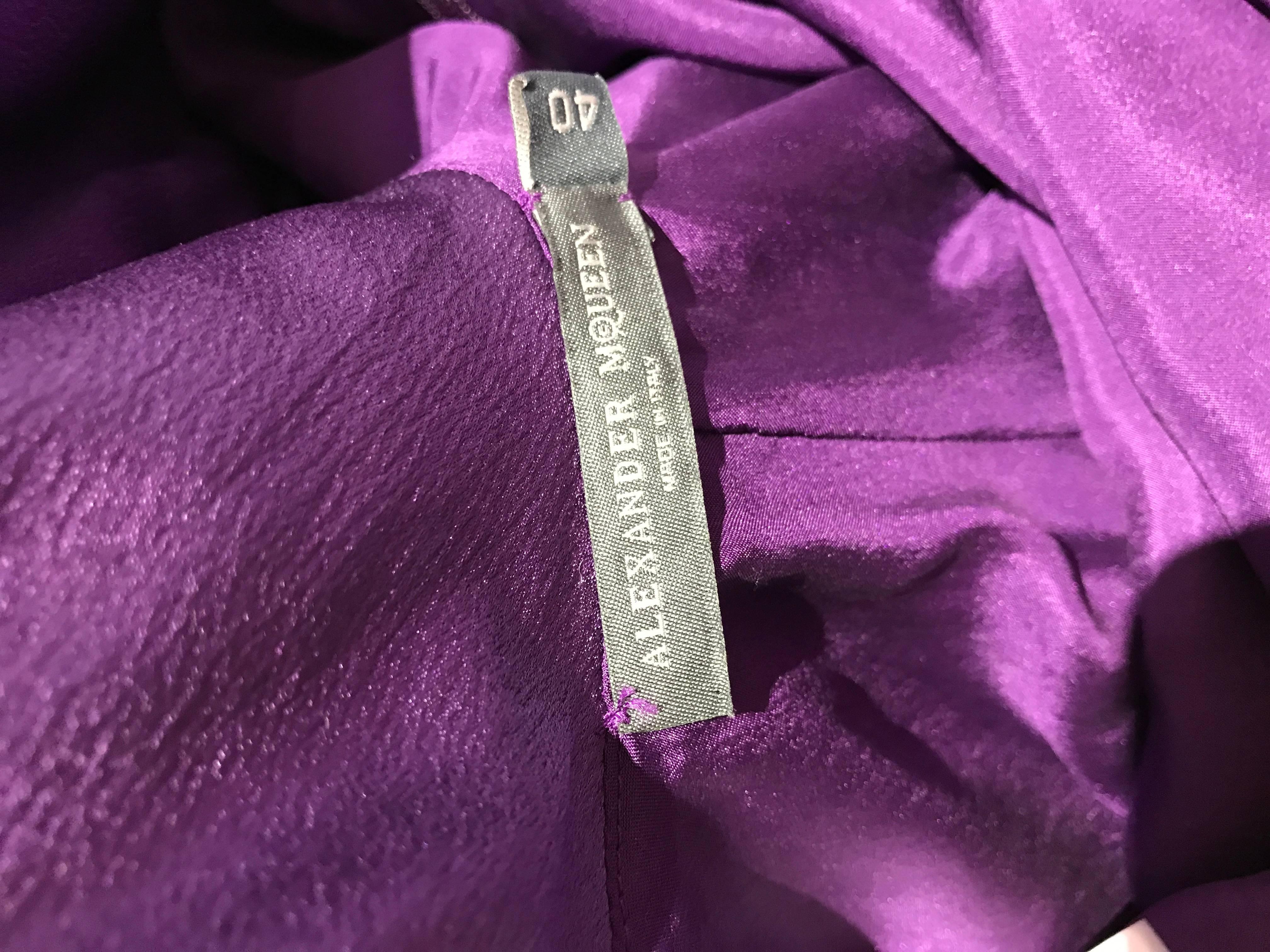 violet silk dress