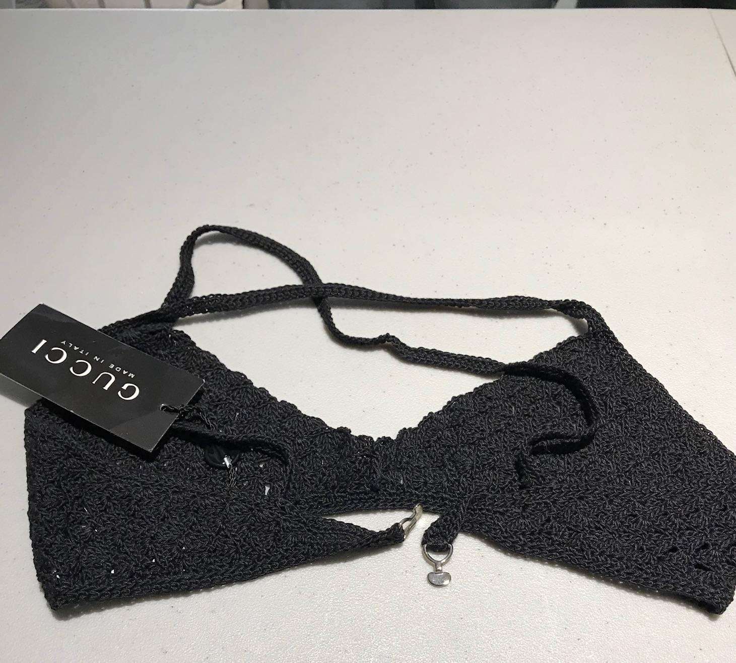 GUCCI by Tom Ford Black Crochet Knit Bra and Bikini Set 3
