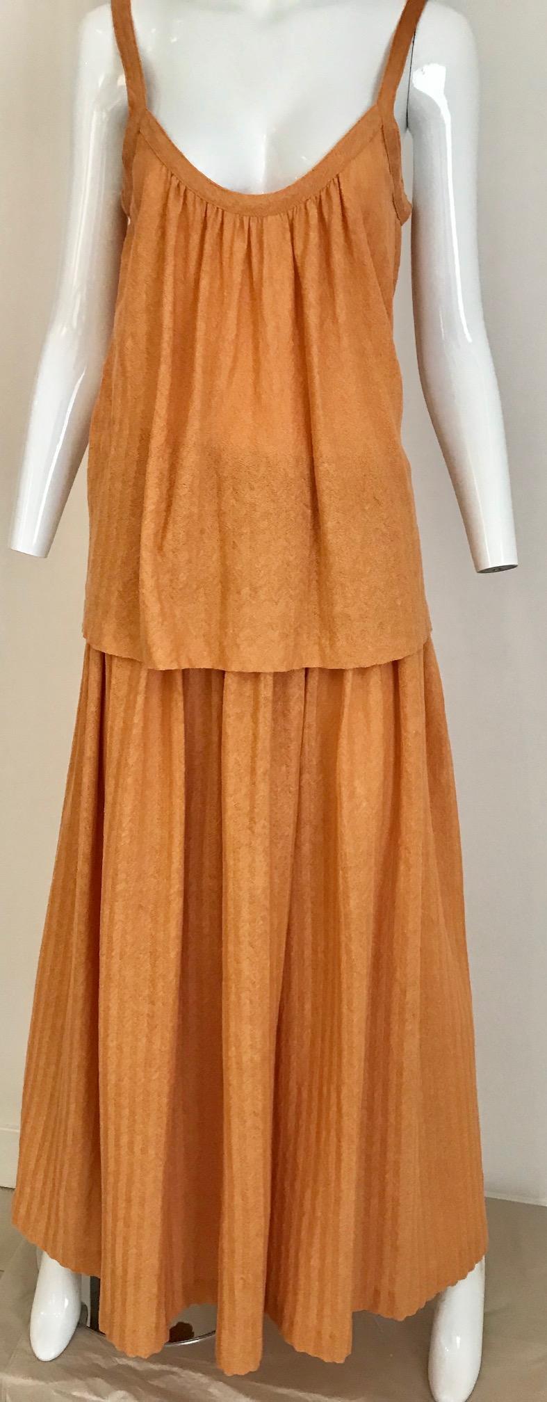 Orange Missoni Knit Top and Pant Set, 1970s 