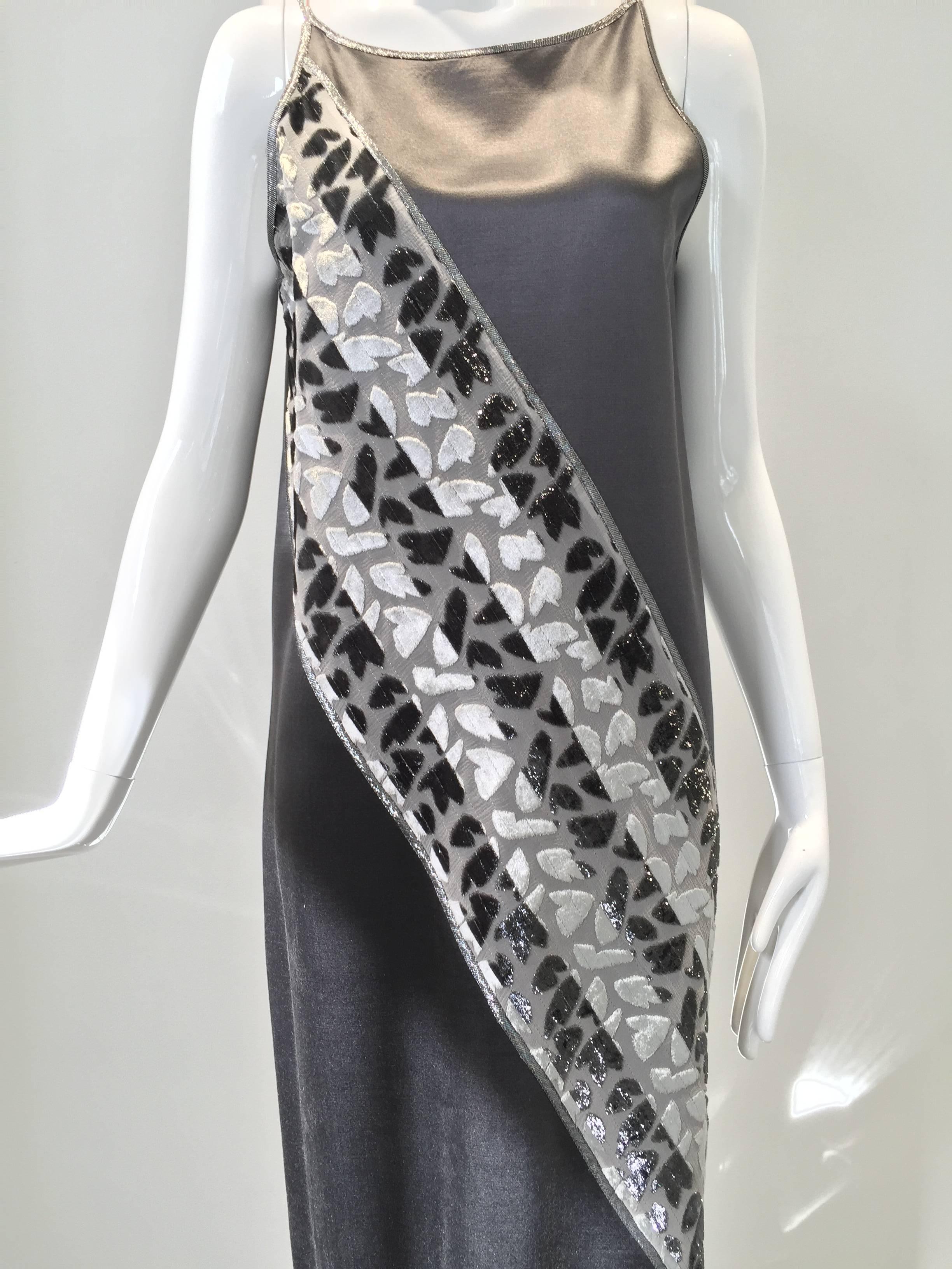 charcoal grey silk dress