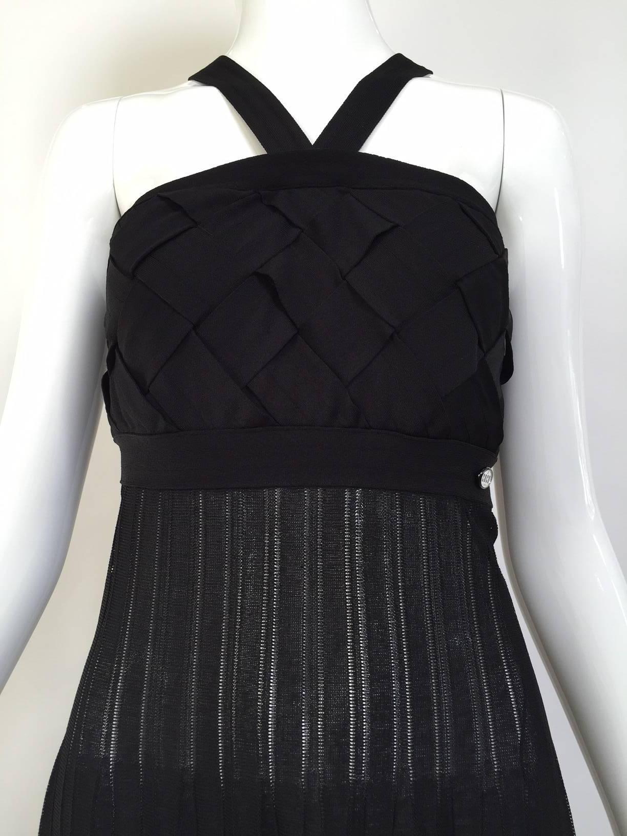  Chanel Black Knit Maxi Dress 1