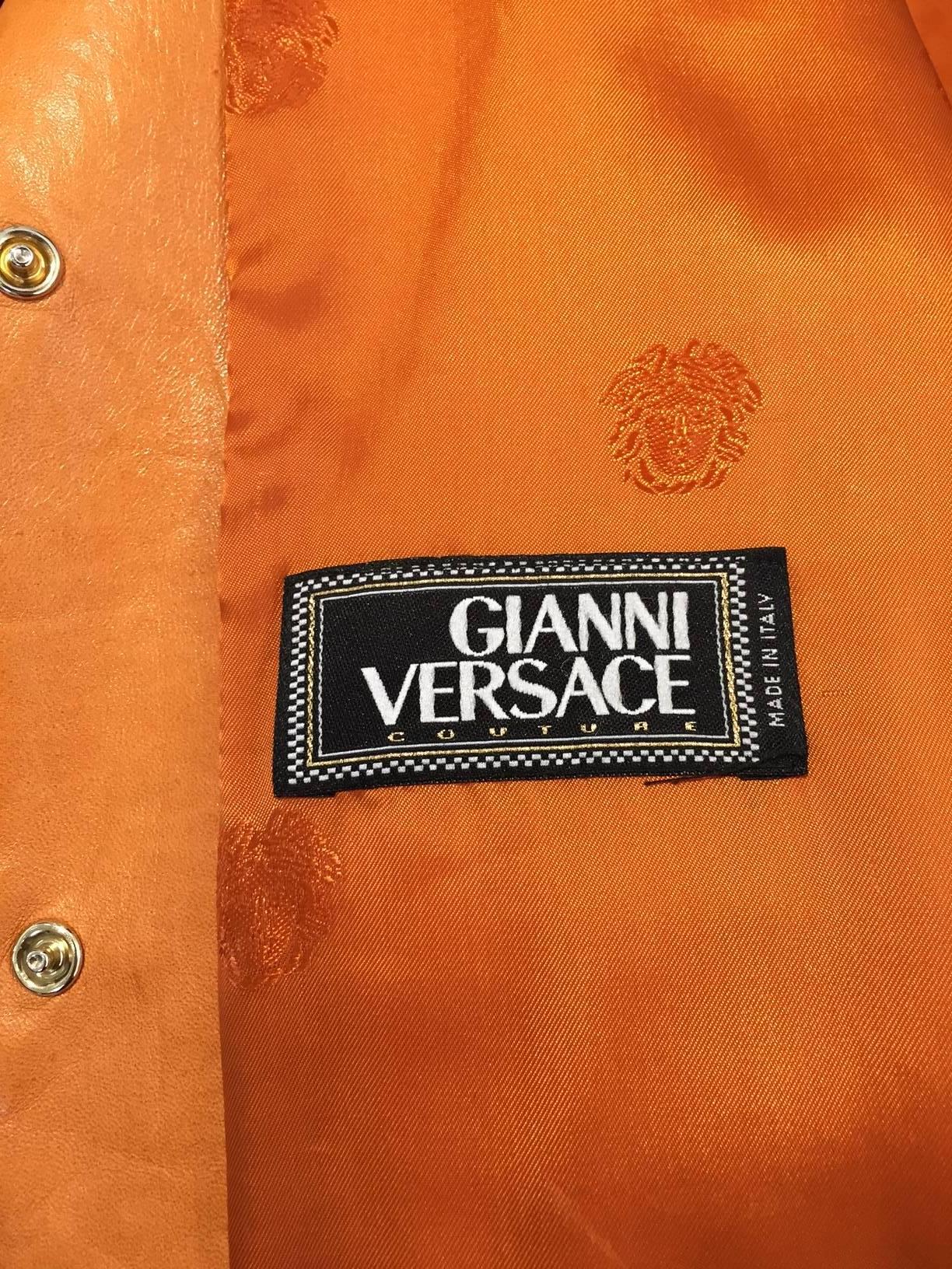 Brown Vintage GIANNI VERSACE Soft Cashmere Wool Orange Jacket