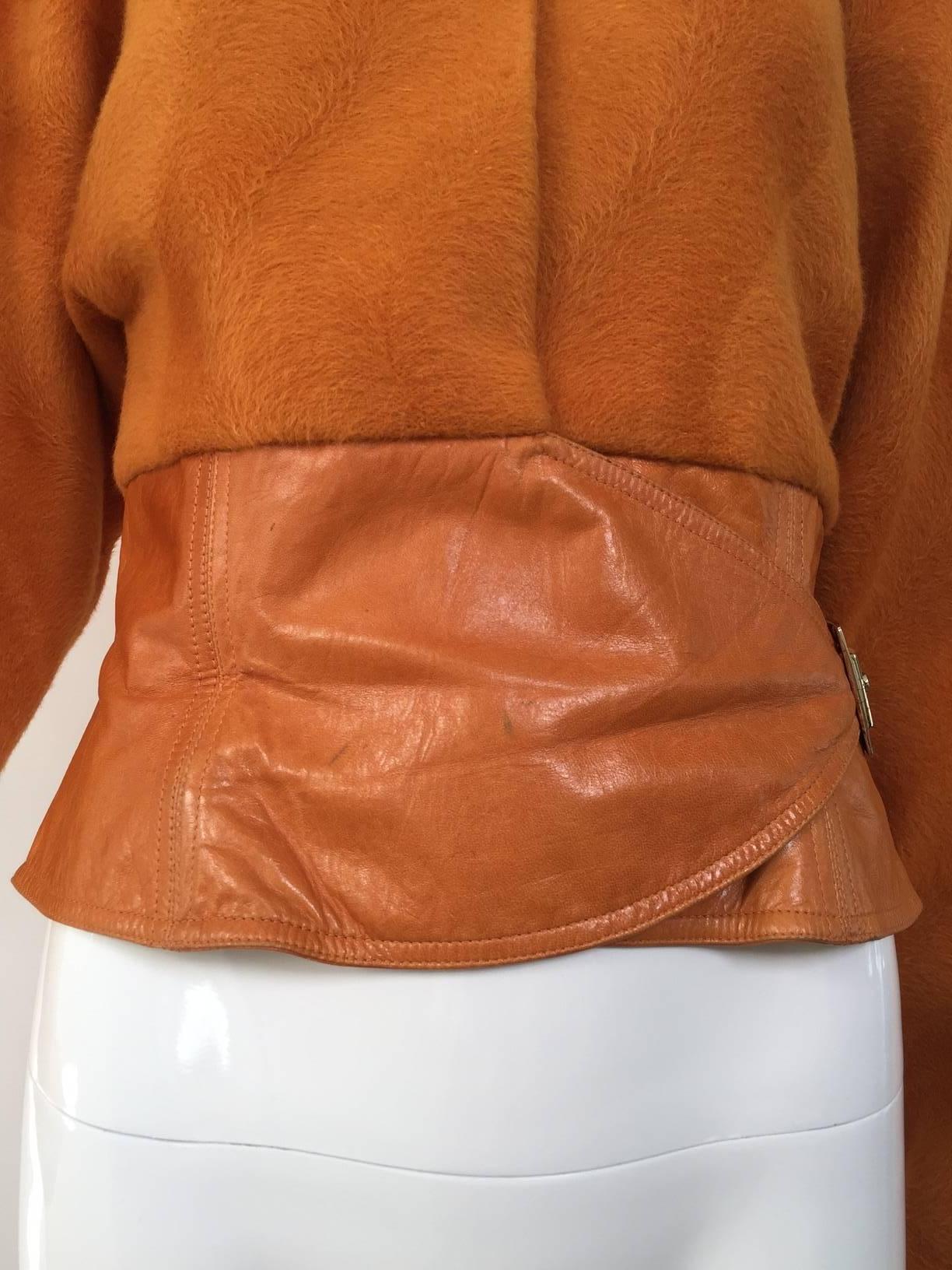 Vintage GIANNI VERSACE Soft Cashmere Wool Orange Jacket In Good Condition In Beverly Hills, CA