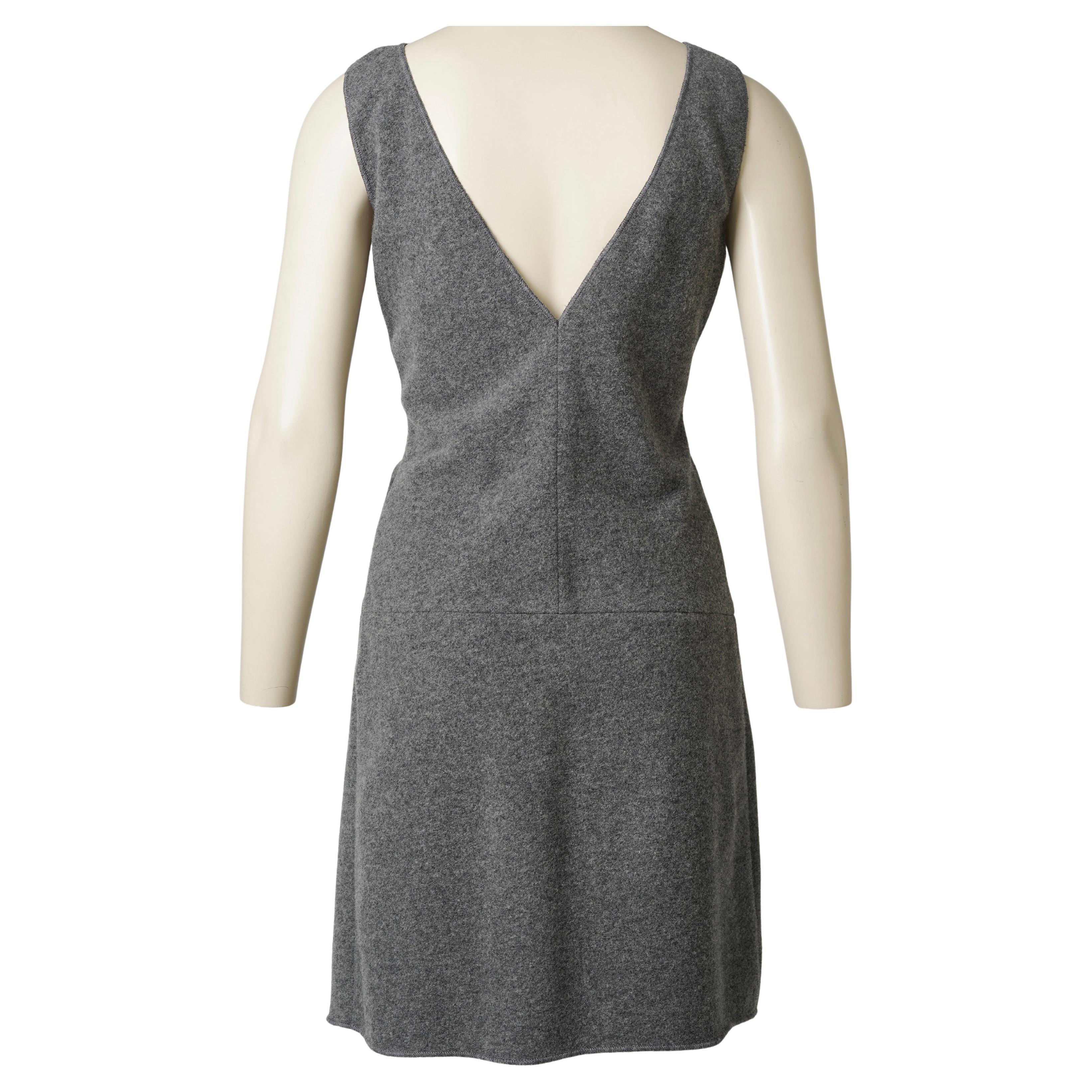 F/W 1997 Miu Miu Robe de défilé en laine polaire anthracite Bon état - En vente à Berlin, DE